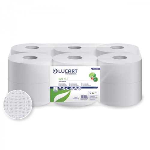 Lucart ECO 19 Jumbo 2 rétegű. 120 m/tekercs JUMBO toalettpapír 12tekercs/csom.